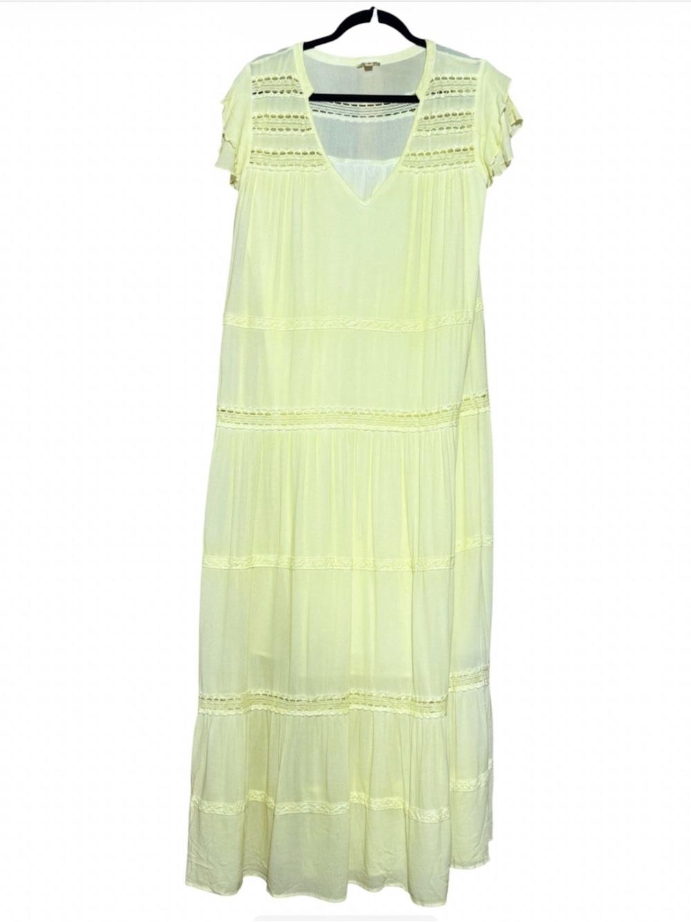 POL Light Yellow Tiered Maxi Dress-Skirt